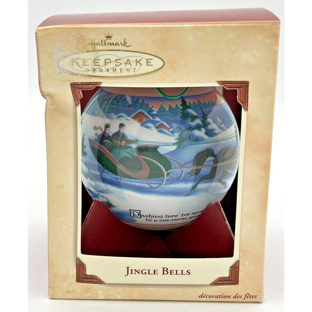 2003 Hallmark Jingle Bells Glass Ball Keepsake Ornament SKU U108